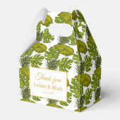 Tropische Blätter Grün und Gold Vielen Dank für Ih Geschenkschachtel (Vorderseite)