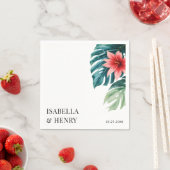 Tropische Blätter Grüne Boho Moderne Hochzeit Serviette (Beispiel)