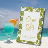 Tropische Blätter Grüne Gold Cards und Geschenke H Sockelschild