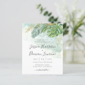 Tropische Blätter Grüne Goldfolien Hochzeit (Stehend Vorderseite)