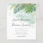 Tropische Blätter Grüne Goldfolien Hochzeit (Vorderseite)