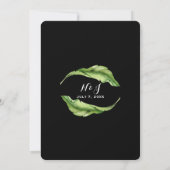 Tropische Blätter Grüne klassische Hochzeit Einladung (Rückseite)