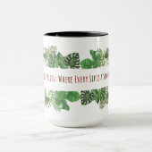 Tropische Blätter - Grünes Dschungel-Blattmuster Tasse (Zentrum)