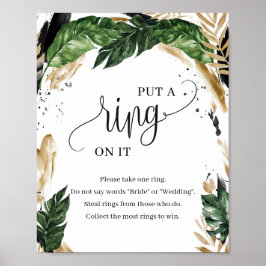 Tropische Blätter haben sich auf das Schilderspiel Poster