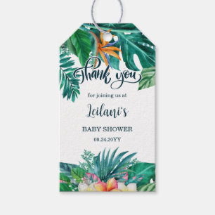 Tropische Blätter Hawaiian Floral Baby Shower Gevo Geschenkanhänger