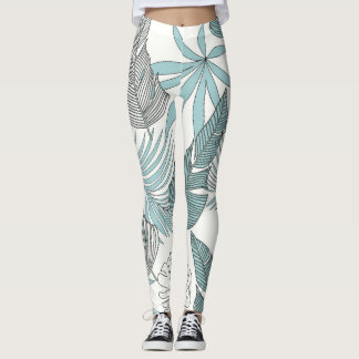 Tropische Blätter: Heller Nahtloser Trend Leggings