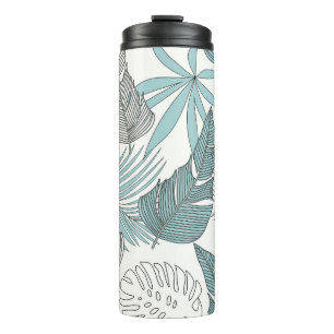 Tropische Blätter: Heller Nahtloser Trend Thermosbecher