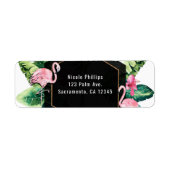 Tropische Blätter Hibiskus Flamingos Einladung (Vorne)