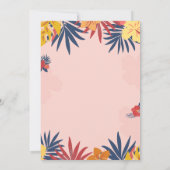 Tropische Blätter Hibiskus Flamingos Sweet 16 Einladung (Rückseite)