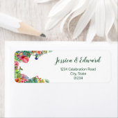 Tropische Blätter Hibiskus Hawaiian Address Label (Insitu)