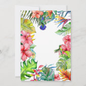 Tropische Blätter Hibiskus Hawaiian Luau Wedding Einladung (Rückseite)