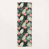 Tropische Blätter Hibiskus Wasserfarbe Yogamatte (Rückseite)