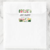 Tropische Blätter Hochzeit Danke Square Sticker (Tasche)