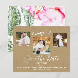 Tropische Blätter Hochzeit Foto Save the Date