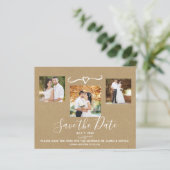 Tropische Blätter Hochzeit Foto Save the Date (Stehend Vorderseite)