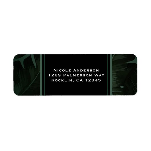 Tropische Blätter Hochzeit mit Grün und Schwarz (Vorne)