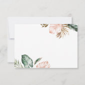 Tropische Blätter Hochzeit RSVP Karte (Rückseite)