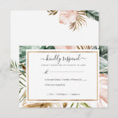 Tropische Blätter Hochzeit RSVP Karte (Vorne/Hinten)
