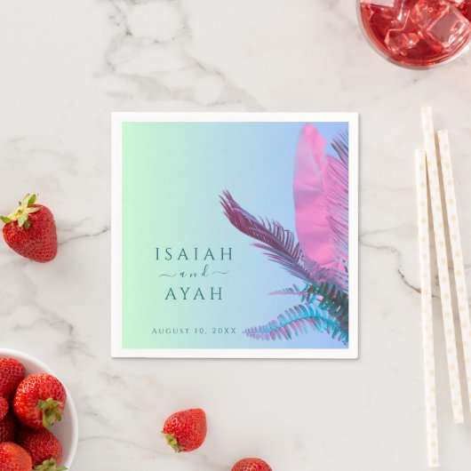 Tropische Blätter Hochzeit Serviette (Beispiel)