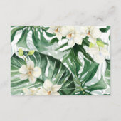 Tropische Blätter Hochzeitdetails oder Registrieru Begleitkarte (Rückseite)