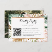 Tropische Blätter Hochzeiten QR Code Foto RSVP Car (Vorne/Hinten)