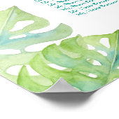 Tropische Blätter Hochzeitsdinner Poster (Ecke)