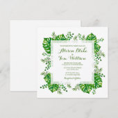 Tropische Blätter Hochzeitsfeier Einladung (Vorne/Hinten)