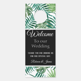 Tropische Blätter Hochzeitsfeiern Türanhänger