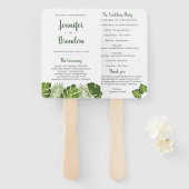 Tropische Blätter Hochzeitsprogramm-Fan Fächer (Vorne und Hinten)