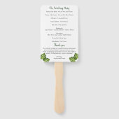 Tropische Blätter Hochzeitsprogramm-Fan Fächer (Rückseite)