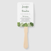 Tropische Blätter Hochzeitsprogramm-Fan Fächer (Vorderseite)