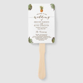 Tropische Blätter Hochzeitsprogramm für Ananas Lua Fächer (Vorderseite)