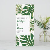 Tropische Blätter Hochzeitsprogramm für Grün und G Programm (Stehend Vorderseite)