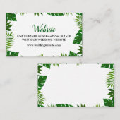 Tropische Blätter | Hochzeitswebsite Begleitkarte (Vorne/Hinten)
