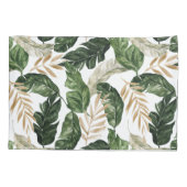 Tropische Blätter Imitate Gold Foil Letter A Monog Kissenbezug (Rückseite)