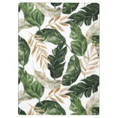 Tropische Blätter Imitate Gold Foil Letter A Monog Klemmbrett (Rückseite)