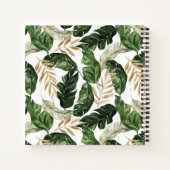 Tropische Blätter Imitate Gold Foil Letter A Monog Notizblock (Rückseite)