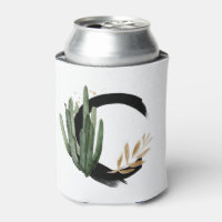 Tropische Blätter Imitate Gold Foil Letter C Monog