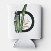 Tropische Blätter Imitate Gold Foil Letter D Monog Dosenkühler (Rückseite)