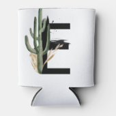 Tropische Blätter Imitate Gold Foil Letter E Monog Dosenkühler (Vorderseite)