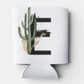Tropische Blätter Imitate Gold Foil Letter E Monog Dosenkühler (Rückseite)