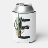 Tropische Blätter Imitate Gold Foil Letter E Monog Dosenkühler (Kanne Rückseite)