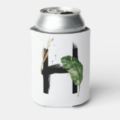 Tropische Blätter Imitate Gold Foil Letter H Monog Dosenkühler (Kanne Rückseite)