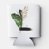 Tropische Blätter Imitate Gold Foil Letter L Monog Dosenkühler (Rückseite)