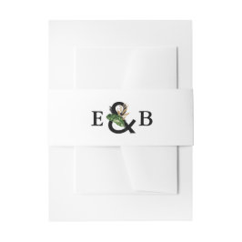 Tropische Blätter Imitate Gold Foil Wedding Monogr Einladungsbanderole