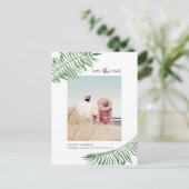 Tropische Blätter in Aquarelltönen. Exotik Save th Postkarte (Stehend Vorderseite)