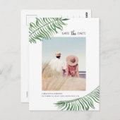 Tropische Blätter in Aquarelltönen. Exotik Save th Postkarte (Vorne/Hinten)