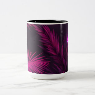 Tropische Blätter in Blitzfarben Kissen Zweifarbige Tasse