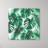 Tropische Blätter in großen Palmen Leinwanddruck (Vorderseite)