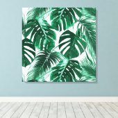 Tropische Blätter in großen Palmen Leinwanddruck (Insitu (Holzboden))